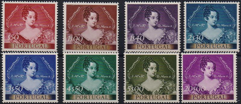 2790.jpg -     Lote:    2790      Lotes pelo Correio              Descrição:         1953 &mdash; Centenário do Selo Postal Português. CE786/793. Série completa. Selos regomados. Valor de catálogo &euro; 191,00.        RG***       Valor Base:     &euro; 15,00     Valor Venda:     &euro;      