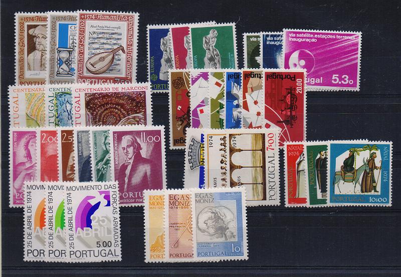 2834.jpg -     Lote:    2834      Lotes pelo Correio              Descrição:         1974 &mdash; Portugal. Ano completo - 36 selos. Valor de catálogo &euro; 163,00.        ***       Valor Base:     &euro; 16,00     Valor Venda:     &euro;      