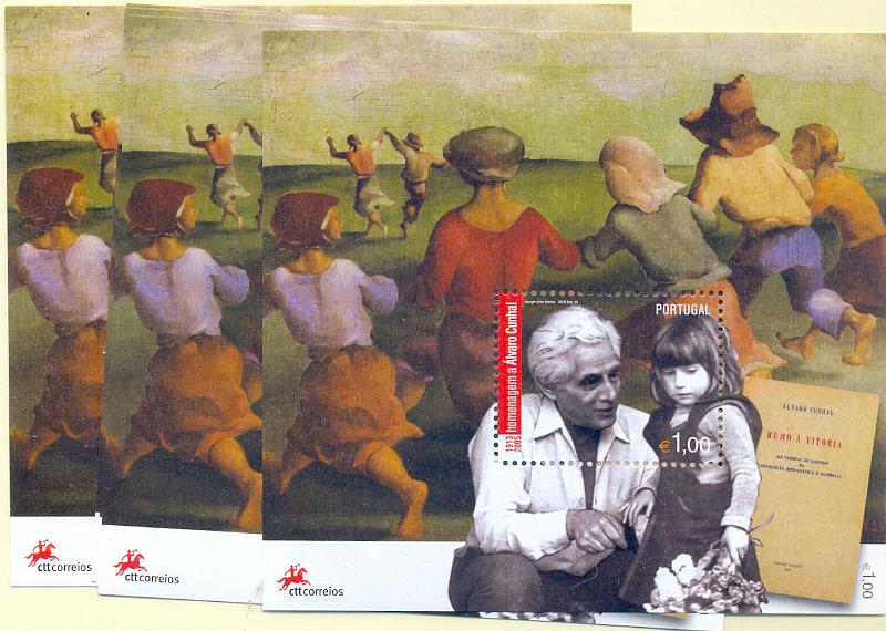 2945.jpg -     Lote:    2945      Lotes pelo Correio              Descrição:         2005 &mdash; Homenagem a Álvaro Cunhal, CE322. Lote de 5 blocos. Valor de catálogo &euro; 60,00.        BLC       Valor Base:     &euro; 8,00     Valor Venda:     &euro;      