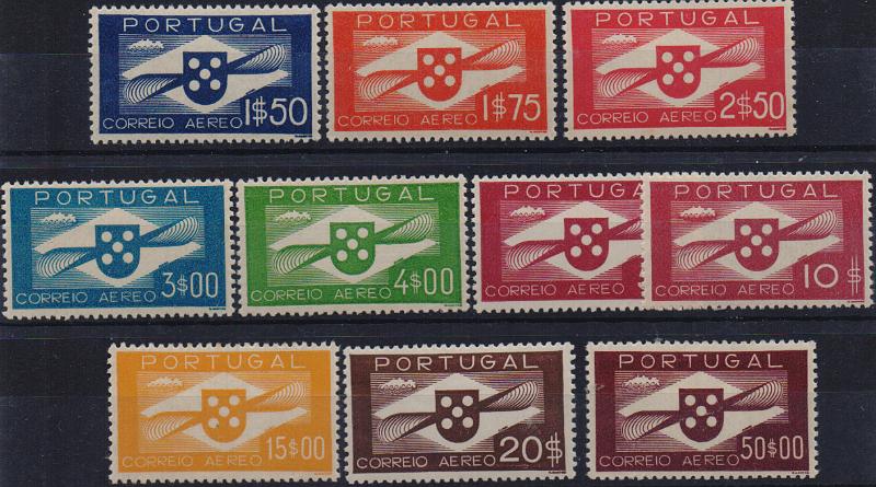2955.jpg -     Lote:    2955      Lotes pelo Correio              Descrição:         1936/41 &mdash; Correio Aéreo. Tipo Hélice. CE CA 1/10. Série completa. Valor de catálogo &euro; 405,00.        **       Valor Base:     &euro; 40,00     Valor Venda:     &euro;      
