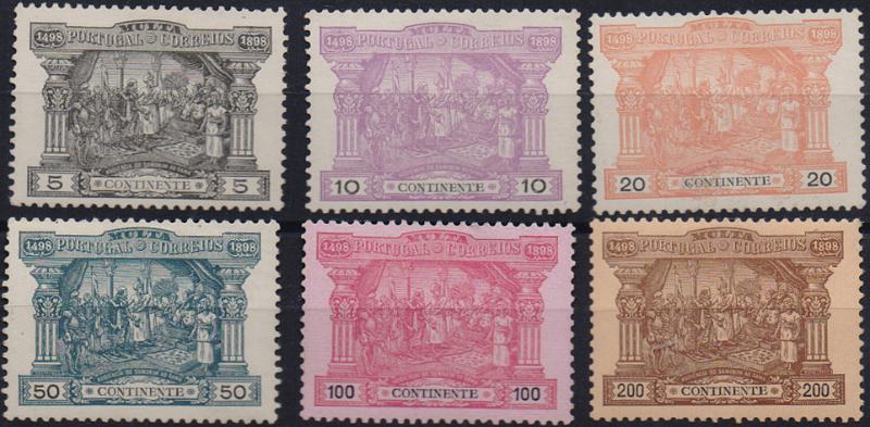 2963.jpg -     Lote:    2963      Lotes pelo Correio              Descrição:         1898 &mdash; Porteado. IV Centenário do Descobrimento do Caminho Marítimo para a Índia. CE POR 1/6. Série completa. Valor de catálogo &euro; 425,00.        *       Valor Base:     &euro; 30,00     Valor Venda:     &euro;      