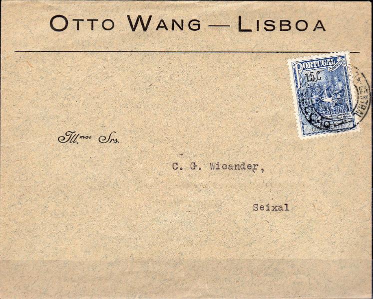 2969.jpg -     Lote:    2969      Lotes pelo Correio              Descrição:         1925 &mdash; Monumento ao Marquês de Pombal. Selos de recurso. Sobrescrito circulado de Lisboa (16.12.35) com selo de 15C azul CE IP15 (porte de impresso) usado como selo postal de recurso.        Carta       Valor Base:     &euro; 15,00     Valor Venda:     &euro;      