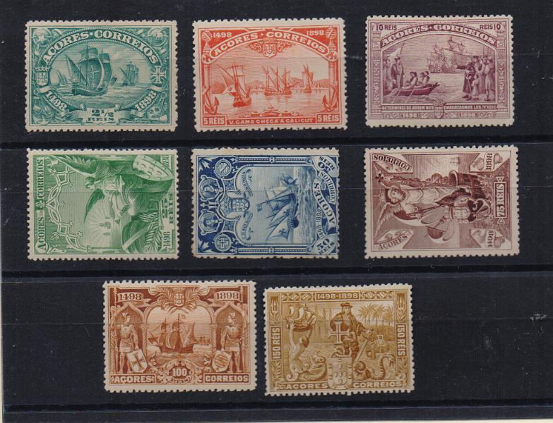 2985.jpg -     Lote:    2985      Lotes pelo Correio              Descrição:         1898 &mdash; 4.º Centenário do Descobrimento do Caminho Marítimo para a Índia. CE88/95. Série completa. Valor de catálogo &euro; 150,00.        **       Valor Base:     &euro; 15,00     Valor Venda:     &euro;      