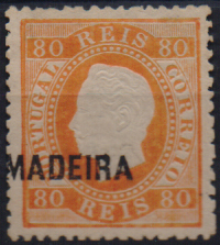 3007.jpg -     Lote:    3007      Lotes pelo Correio              Descrição:         1871/76 &mdash; D. Luís I. Fita direita. Sobrecarga C. CE19, 80 reis laranja, denteado 12 &frac12;. Selo sem goma. Valor de catálogo &euro; 160,00.        *       Valor Base:     &euro; 15,00     Valor Venda:     &euro;      