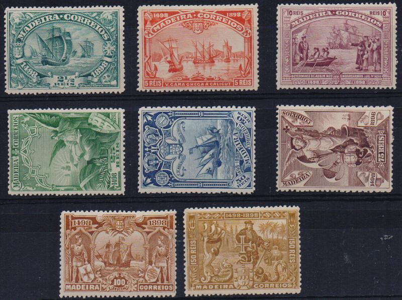 3009.jpg -     Lote:    3009      Lotes pelo Correio              Descrição:         1898 &mdash; 4.º Centenário do Descobrimento do Caminho Marítimo para a Índia. CE33/40. Série completa. Valor de catálogo &euro; 101,00.        **       Valor Base:     &euro; 12,00     Valor Venda:     &euro;      