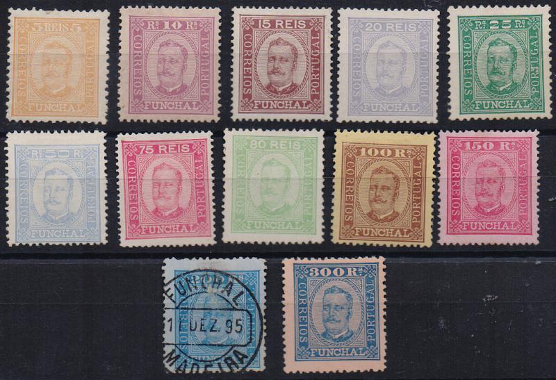 3012.jpg -     Lote:    3012      Lotes pelo Correio              Descrição:         1892/93 &mdash; D. Carlos tipo Diogo Neto. CE1/12. Série completa com selo de 200 reis usado e três selos sem goma. Bom valor de catálogo.        **/*/O       Valor Base:     &euro; 30,00     Valor Venda:     &euro;      