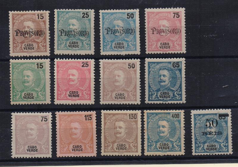 3051.jpg -     Lote:    3051      Lotes pelo Correio              Descrição:         1902/1905 &mdash; D. Carlos I, com sobrecarga PROVISORIO + D. Carlos I. Novas taxas e cores + D. Carlos I, com sobretaxa. CE 73/85. Três séries completas. Valor de catálogo &euro; 162,60. Lote a ver        **/*       Valor Base:     &euro; 20,00     Valor Venda:     &euro;      
