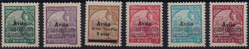 3142.jpg -     Lote:    3142      Lotes pelo Correio              Descrição:         1936 &mdash; Correio aéreo. Padrões, com sobrecarga. CE CA 1/6. Série completa. Valor de catálogo &euro; 65,00.        **       Valor Base:     &euro; 14,00     Valor Venda:     &euro;      
