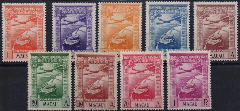 3143.jpg -     Lote:    3143      Lotes pelo Correio              Descrição:         1938 &mdash; Correio aéreo. Império Colonial Português. CE CA 7/15. Série completa. Valor de catálogo &euro; 85,00.        **       Valor Base:     &euro; 18,00     Valor Venda:     &euro;      
