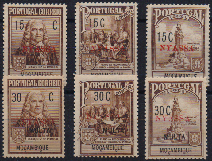 3202.jpg -     Lote:    3202      Lotes pelo Correio              Descrição:         1925 &mdash; Imposto Postal + Imposto Postal * Porteado. Monumento ao Marquês de Pombal. CE IP 1/3 + CE POR IP 1/3. Duas séries completas. Valor de catálogo &euro; 93,00.        **       Valor Base:     &euro; 20,00     Valor Venda:     &euro;      