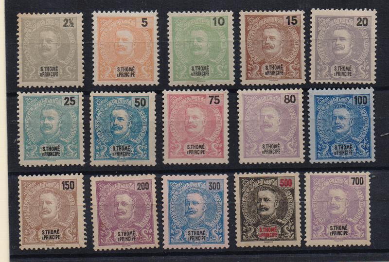 3210.jpg -     Lote:    3210      Lotes pelo Correio              Descrição:         1898/1901 &mdash; D. Carlos I. CE43/57. Série completa. Valor de catálogo &euro; 133,00.        **       Valor Base:     &euro; 20,00     Valor Venda:     &euro;      