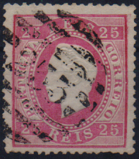 3240.jpg -     Lote:    3240      Lotes pelo Correio              Descrição:         Carimbos numéricos da 2.ª reforma. 1870/76 &mdash; D. Luís I. Fita curva. CE40, 25 reis carmim, obliterado com carimbo numérico batido a preto "253" (?). Não catalogado (?).        O       Valor Base:     &euro; 10,00     Valor Venda:     &euro;      