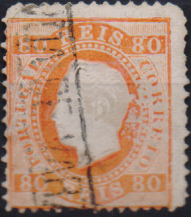 3270.jpg -     Lote:    3270      Lotes pelo Correio              Descrição:         Carimbos nominativos. 1870/76 &mdash; D. Luís I, fita direita. CE42, 80 reis, denteado 12 &frac12;, papel porcelana, obliterado com carimbo batido a preto "POVOA DE VARZIM".        O       Valor Base:     &euro; 10,00     Valor Venda:     &euro;      