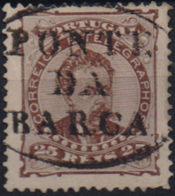 3277.jpg -     Lote:    3277      Lotes pelo Correio              Descrição:         Carimbos nominativos. 1882 &mdash; D. Luís I, de frente. CE57, 25 reis. Obliterado com carimbo batido a preto "PONTE DA BARCA".        O       Valor Base:     &euro; 5,00     Valor Venda:     &euro;      