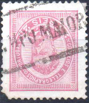 3280.jpg -     Lote:    3280      Lotes pelo Correio              Descrição:         Carimbos nominativos. 1884/87 &mdash; D. Luís I. De frente. CE63, 25 reis lilás rosa, denteado 11 &frac12;. Obliterado com carimbo batido a preto "CAMPO MAIOR". Selo com um dente curto.        O       Valor Base:     &euro; 8,00     Valor Venda:     &euro;      