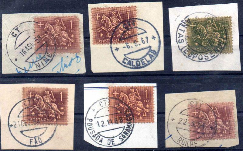 3342.jpg -     Lote:    3342      Lotes pelo Correio              Descrição:         Carimbos circulares datados. Lote com 36 fragmentos com selos tipo Cavaleiro Medieval, obliterados com carimbos batidos a preto, todos diferentes. Algumas marcas muito interessantes. Lote a ver.        Lote       Valor Base:     &euro; 15,00     Valor Venda:     &euro;      