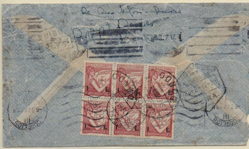 3395.jpg -     Lote:    3395      Lotes pelo Correio              Descrição:         Carimbos circulares datados + hexagonal. Sobrescrito circulado de Dondo (21.02.37) para Lisboa com 6 selos CE283. Carimbos batidos a preto "CORREIO / DONDO" e "AMBULÂNCIA / BEIRA".        Carta       Valor Base:     &euro; 12,00     Valor Venda:     &euro;      
