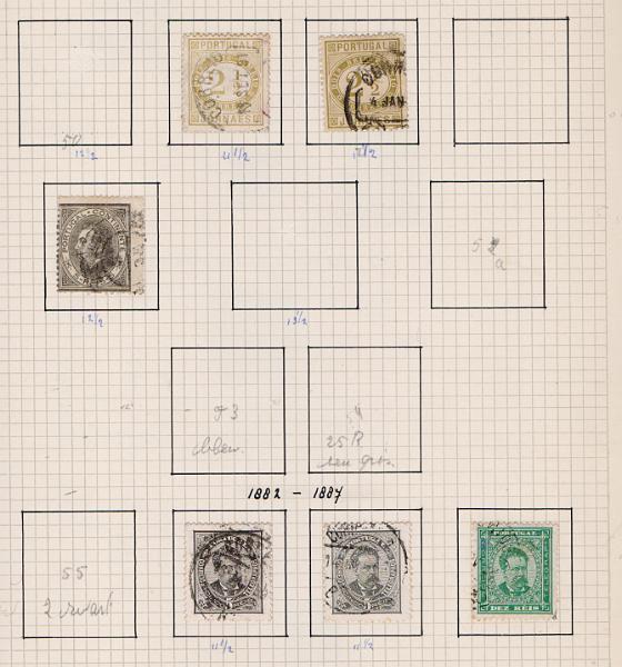 3594.jpg -     Lote:    3594      Lotes pelo Correio              Descrição:         Portugal. Coleção de Portugal montada em folhas quadriculadas desde 1876 a 1960, com selos usados.        Lote       Valor Base:     &euro; 20,00     Valor Venda:     &euro;      