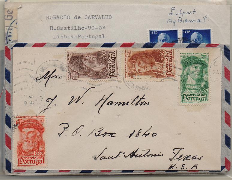 3610.jpg -     Lote:    3610      Lotes pelo Correio              Descrição:         Portugal. Lote com 19 sobrescritos dos anos de 1941 a 1947, com destinos diversos (EUA, Argentina, Goa, Checoslováquia, França, Alemanha, Suíça e Bélgica). Lote a ver.        Lote       Valor Base:     &euro; 30,00     Valor Venda:     &euro;      