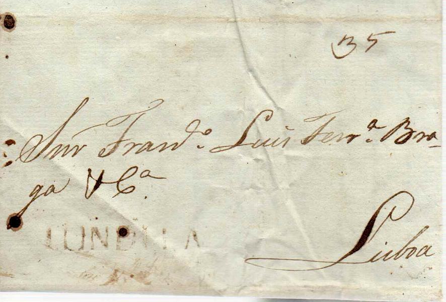 0157.jpg -     Lote:    157            Portugal        Descrição:         Tondela &mdash; A sépia, GM TND1 em carta datada de Tondela (10.08.32) para Lisboa, com o porte de 35 reis manuscrito a sépia.        Carta       Valor Base:     &euro; 15,00     Valor Venda:     Retirado     
