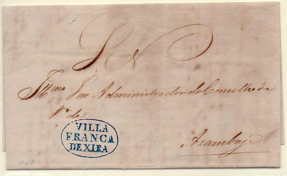 0164.jpg -     Lote:    164            Portugal        Descrição:         Vila Franca de Xira &mdash; A azul, GM VFX5, em carta datada de Vila Franca (25.08.39) para Azambuja, isenta de porte.        Carta       Valor Base:     &euro; 50,00     Valor Venda:     &euro; 55,00     
