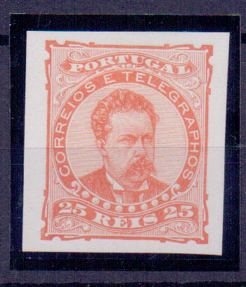0529.jpg -     Lote:    529            Portugal       Descrição:         1881 &mdash; D. Luís I de frente. CE57, 25 reis. Prova original completa, não denteada, na cor laranja, papel liso médio, com 8 pérolas sobre a palavra reis. Desenho aprovado,         PRV       Valor Base:     &euro; 15,00     Valor Venda:     &euro; 20,00     