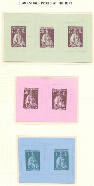 0540.jpg -     Lote:    540            Portugal       Descrição:         1912 &mdash; Ceres. CE217, 218 e 220. Lote composto por 3 tiras provas, não denteadas dos valores de 20c (tira de 3 provas), 30c e 1$00 (em tiras de duas provas). Provas clandestinas.        PRV       Valor Base:     &euro; 20,00     Valor Venda:     &euro; 48,00     