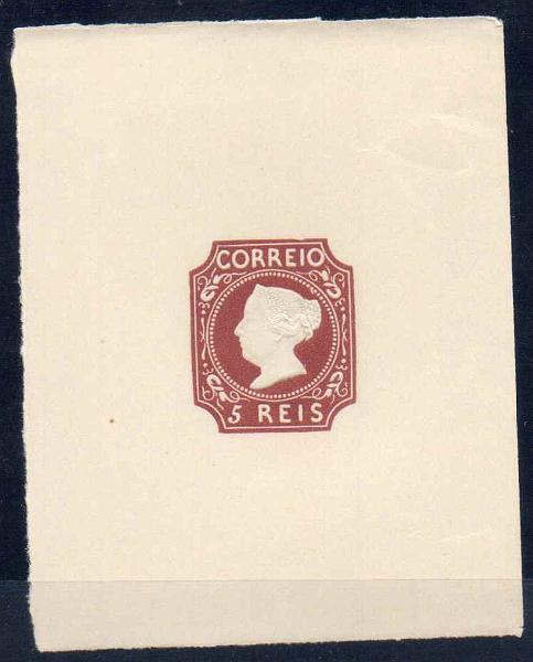 0562.jpg -     Lote:    562            Portugal       Descrição:         1935 &mdash; 1.ª Exposição Filatélica Portuguesa. Prova da parte superior do selo, não denteada com largas margens, impressas em relevo, na cor castanho-vermelho escuro, em papel liso médio. Impressão com o cunho empregue nas reimpressões de 1928. MB.        PRV       Valor Base:     &euro; 20,00     Valor Venda:     &euro; 20,00     