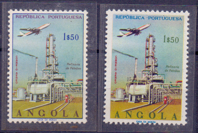 0631.jpg -     Lote:    631            Angola       Descrição:         1965 &mdash; Correio Aéreo. Empreendimentos de Angola. CE CA21, 1$50. Prova de cor. Acompanha selo original para comparação.        PRV       Valor Base:     &euro; 15,00     Valor Venda:     &euro; 20,00     