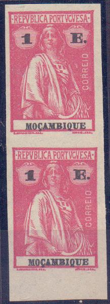 0639.jpg -     Lote:    639            Moçambique       Descrição:         1922 &mdash; Ceres. CE245, Par vertical não denteado.        PRV       Valor Base:     &euro; 7,00     Valor Venda:     Retirado     