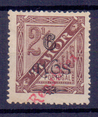 0786.jpg -     Lote:    786            Timor       Descrição:         1913 &mdash; D. Carlos I, com sobretaxa e sobrecarga REPUBLICA local. CE138, 6 avos s/ 2 &frac12; reis, denteado 13 &frac12;. Selo com a sobrecarga deslocada.        *       Valor Base:     &euro; 5,00     Valor Venda:     Retirado     