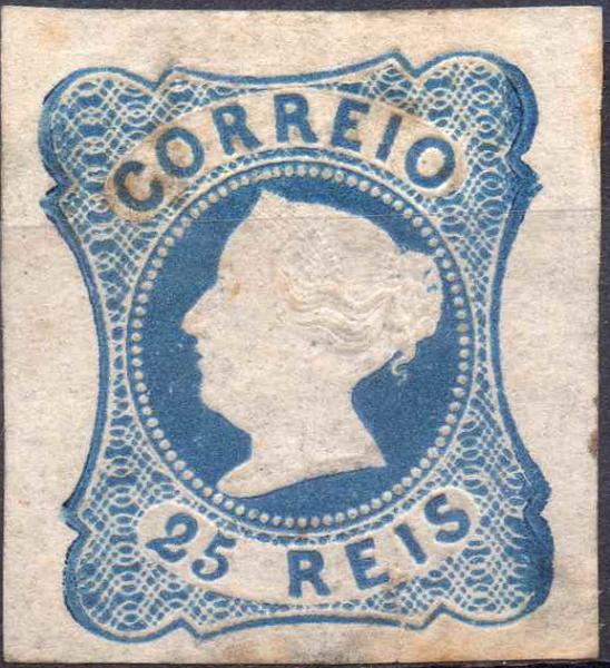 0793.jpg -     Lote:    793            Portugal       Descrição:      Reimpressão de 1863.   D. Maria II. 25 reis, com boas margens. Pequena mancha.        RG**       Valor Base:     &euro; 150,00     Valor Venda:     Retirado     