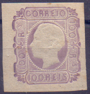 0831.jpg -     Lote:    831            Portugal       Descrição:         1862/64 &mdash; D. Luís I. CE18, 100 reis lilás. Selo com cor bonita e sem reparações, com duas margens de luxo e duas normais. Valor de catálogo &euro; 1.600,00.        ***       Valor Base:     &euro; 160,00     Valor Venda:     &euro; 160,00     
