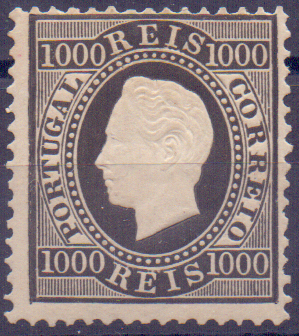 0866.jpg -     Lote:    866            Portugal       Descrição:         1884 &mdash; D. Luís I. Fita direita. Nova cor e valor. CE67, 1000 reis preto, denteado 12 &frac12;, papel porcelana. Valor de catálogo &euro; 610,00.        RG**       Valor Base:     &euro; 40,00     Valor Venda:     &euro; 65,00     