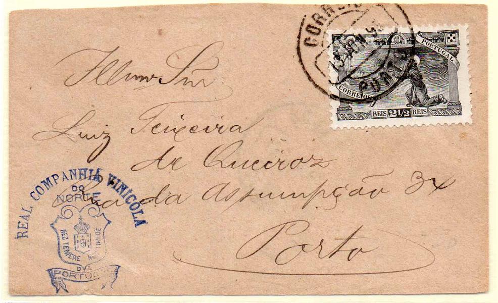 0881.jpg -     Lote:    881            Portugal       Descrição:         1895 &mdash; 7.º Centenário do Nascimento de S. António. CE111, 2 &frac12; reis em sobrescrito de reduzidas dimensões, circulado no Porto (13.06.95 &mdash; 1.º dia de circulação).        Carta       Valor Base:     &euro; 40,00     Valor Venda:     Retirado     