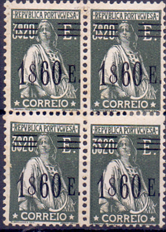 0962.jpg -     Lote:    962            Portugal       Descrição:         1928/29 &mdash; Ceres com sobretaxa. CE486, 1$60 s/ 3$20. Quadra. Valor de catálogo &euro; 102,00..        ***       Valor Base:     &euro; 12,00     Valor Venda:     &euro; 22,00     