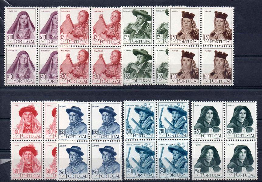 0976.jpg -     Lote:    976            Portugal       Descrição:         1947 &mdash; Costumes Portugueses * 2.ª emissão. CE677/84. Série completa em quadras. Valor de catálogo &euro; 1.260,00        ***       Valor Base:     &euro; 100,00     Valor Venda:     Retirado     