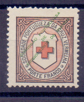 1024.jpg -     Lote:    1024            Portugal       Descrição:         1916 &mdash; Porte Franco. Cruz Vermelha Portuguesa. Cruz da Convenção de Genebra, com sobrecarga da Comissão de Prisioneiros. CE CVP2, com a sobrecarga deslocada. Valor de catálogo &euro; 200,00.        **       Valor Base:     &euro; 25,00     Valor Venda:     Retirado     