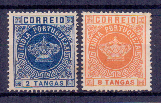 1174.jpg -     Lote:    1174            Índia       Descrição:         1882 &mdash; Tipo Coroa. Valores em moeda local. CE119 e 121, 2T (selo com 1 ponto de óxido) e 8T. Selos em denteado 13 &frac12; e desenho tipo II. Valor de catálogo &euro; 68,00.        **       Valor Base:     &euro; 20,00     Valor Venda:     &euro; 22,00     