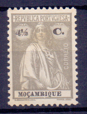 1258.jpg -     Lote:    1258            Moçambique       Descrição:         1921 &mdash; Ceres. CE225, 4 &frac12;c. Selo com "4" aberto (selo 98 da folha). Valor de catálogo &euro;100,00.        ***       Valor Base:     &euro; 20,00     Valor Venda:     &euro; 90,00     