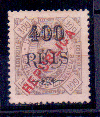 1310.jpg -     Lote:    1310            Lourenço Marques       Descrição:         1917 &mdash; D. Carlos I, com sobretaxa e sobrecarga REPUBLICA local. NÃO EMITIDO. CE NE1, 400 s/ 100 reis. Valor de catálogo &euro; 500,00.        *       Valor Base:     &euro; 100,00     Valor Venda:     &euro; 180,00     