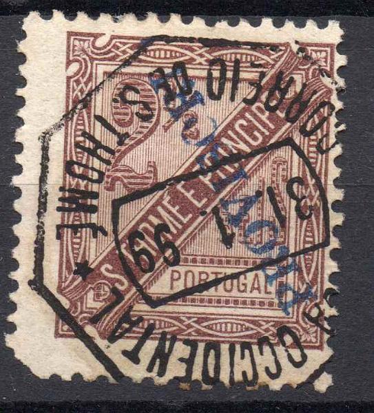 1377.jpg -     Lote:    1377            S. Tomé e Príncipe       Descrição:         1899 &mdash; D. Carlos I, com sobrecarga "PROVISORIO". CE58, 2 &frac12; reis. Selo sem goma como emitido e com canto curto. Valor de catálogo &euro; 100,00.        *       Valor Base:     &euro; 10,00     Valor Venda:     &euro; 32,00     