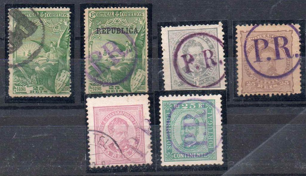 1483.jpg -     Lote:    1483            Portugal       Descrição:         Carimbos da posta rural. Lote com 6 selos desde D. Luís I estampado até Centenário da Índia, com diversos carimbos da POSTA RURAL, batidos a preto e violeta.        Lote       Valor Base:     &euro; 8,00     Valor Venda:     &euro; 10,00     