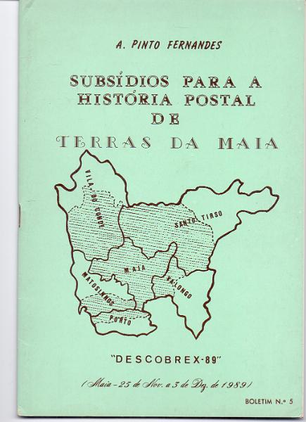 1602.jpg -     Lote:    1602                   Descrição:         Lote de três livros de A. Pinto Fernandes: História Postal da Póvoa de Varzim, 1987 + Subsídios para a História postal de terras da Maia, 1989 + Subsídios para a História Postal de Guimarães, 1991.        Livro       Valor Base:     &euro; 12,00     Valor Venda:     Retirado     