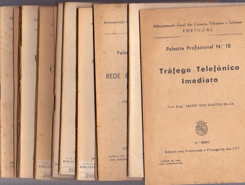1611.jpg -     Lote:    1611                   Descrição:         Lote de 12 booklets com palestras profissionais dos CTT com os n.º 18, 34, 40, 45, 48, 52, 55, 59A, 60, 61, 66 e 117. Vários autores entre os quais Godofredo ferreira e Martins Barata.        Livro       Valor Base:     &euro; 12,00     Valor Venda:     Retirado     