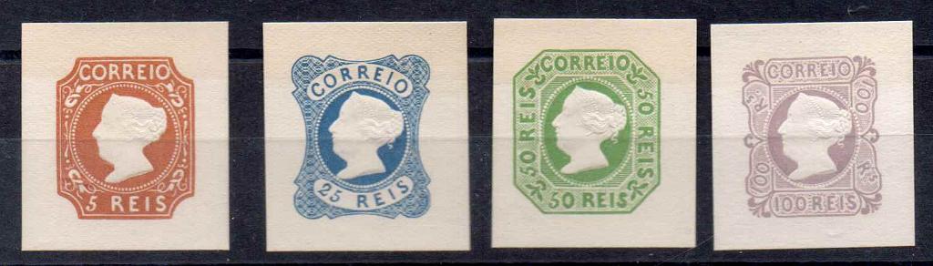 1639.jpg -     Lote:    1639            Portugal       Descrição:         Reimpressões de 1953 &mdash; 1853 &mdash; D. Maria II. CE&frac14;. Série completa. Valor de catalogo &euro; 440,00.        R*       Valor Base:     &euro; 60,00     Valor Venda:     &euro; 95,00     