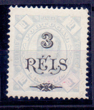 1645.jpg -     Lote:    1645            Índia       Descrição:         Reimpressões de 1905. 1902 &mdash; Carlos I, com sobretaxa. CE178, 3 reis s/ 1Tanga. Valor de catálogo &euro; 35,00.        R***       Valor Base:     &euro; 8,00     Valor Venda:     &euro; 8,00     