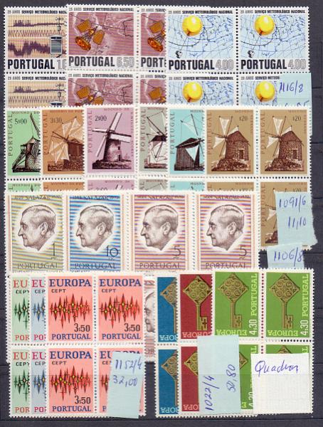 1692.jpg -     Lote:    1692                   Descrição:         Portugal &mdash; Lote composto por séries de selos novos sem charneira em quadras. Desde 1968 a 1972. Bom valor de catálogo de aproximadamente &euro;1.150,00.        Lote       Valor Base:     &euro; 75,00     Valor Venda:     &euro; 90,00     
