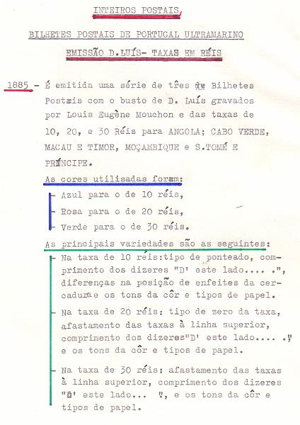 1710.jpg -     Lote:    1710                   Descrição:         Colónias Portuguesas. Álbum com estudo especializado de inteiros postais de Portugal Ultramarino &mdash; emissão de D. Luís para Angola, Cabo Verde, Macau e Timor, Moçambique e S. Tomé e Príncipe (novos e circulados). Lote a ver.        Lote       Valor Base:     &euro; 100,00     Valor Venda:     &euro; 100,00     