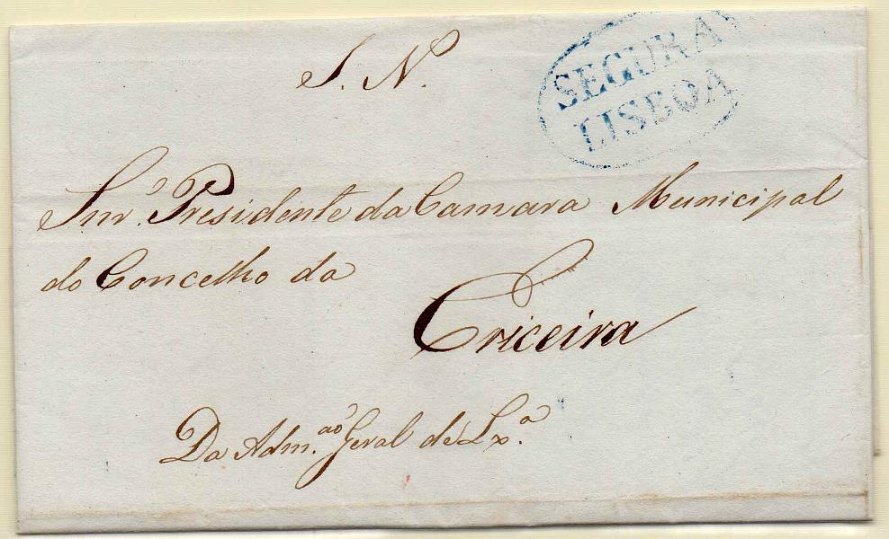 1760.jpg -     Lote:    1760      Lotes pelo Correio      Portugal       Descrição:         Lisboa / Segura &mdash; A azul, GM LSB-S3 em carta datada de Lisboa (27.06.38) para a Ericeira, isenta de porte.        Carta       Valor Base:     &euro; 12,00     Valor Venda:     Retirado     